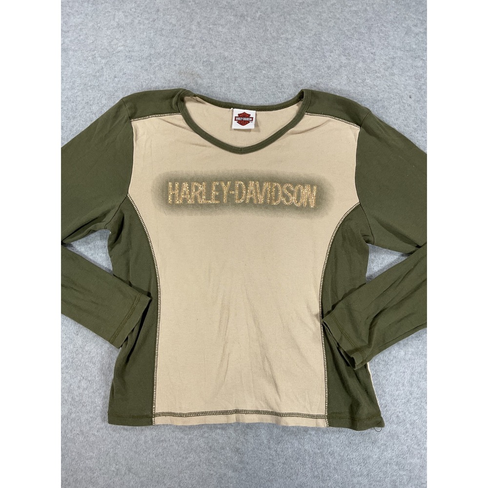 Harley-Davidson Womens Sturgis Long Sleeve Colorblock Graphic Top M 2638